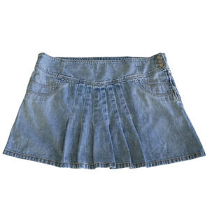 VTG Y2K Gap Jeans Denim Mini Pleated Skirt 20 Preppy Emo grunge Americana Retro